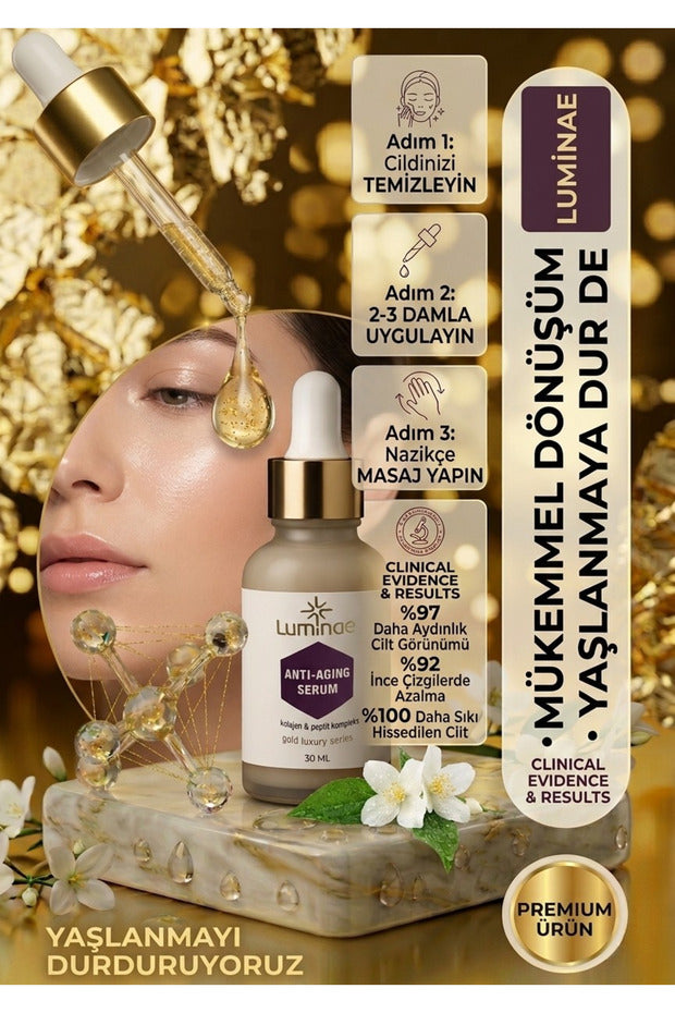 Luminae Peptit & 4D Hyaluronik Asit Kırışıklık Karşıtı Botoks Etkili Anti-Aging Yüz Serumu 30 ml
